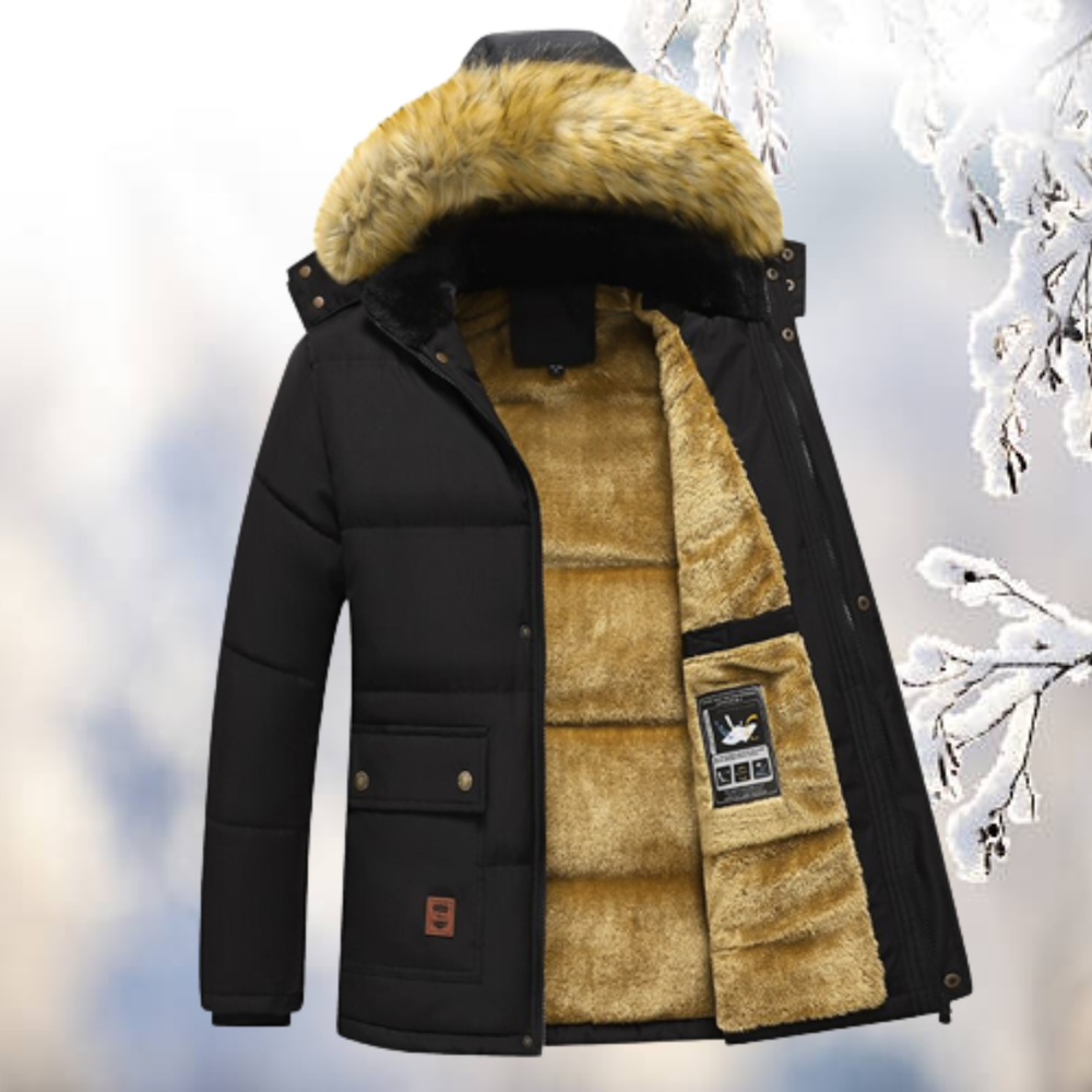 Winter Parka Heren Met Bontkap Geïsoleerde Jas Voor Koude