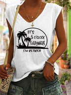 V-hals T-shirt Heren met Reis Slogan en Cap Sleeves – Casual Comfort 2