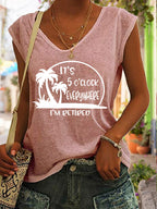 V-hals T-shirt Heren met Reis Slogan en Cap Sleeves – Casual Comfort 3