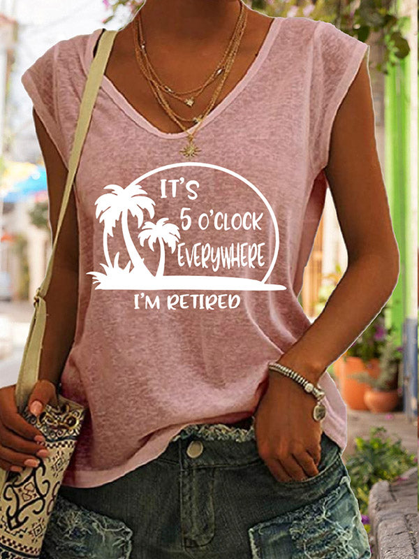 V-hals T-shirt Heren met Reis Slogan en Cap Sleeves – Casual Comfort 3