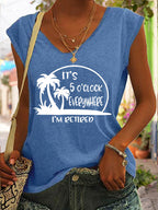 V-hals T-shirt Heren met Reis Slogan en Cap Sleeves – Casual Comfort 5