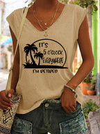 V-hals T-shirt Heren met Reis Slogan en Cap Sleeves – Casual Comfort 6