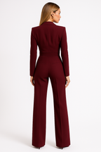 V-hals jumpsuit met wijde pijpen 1