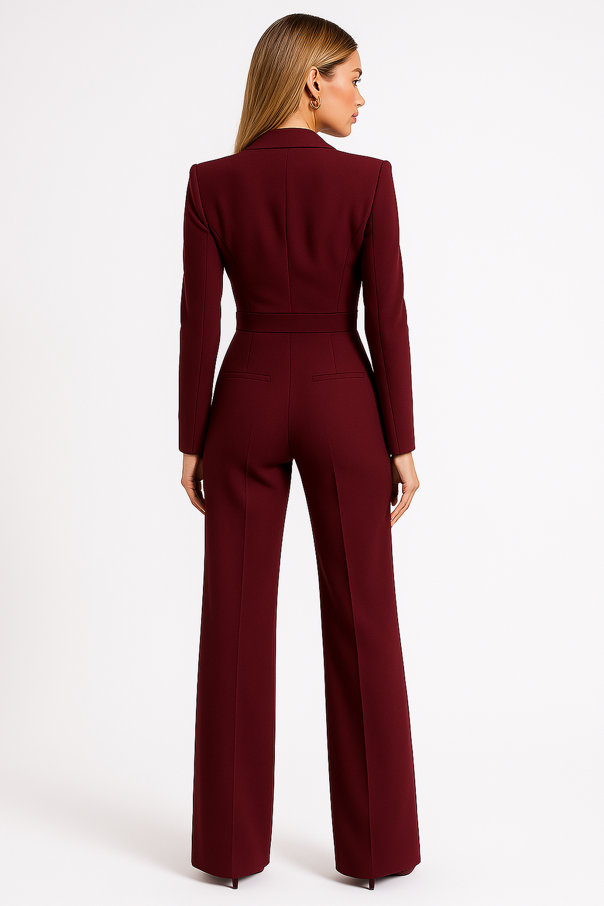 V-hals jumpsuit met wijde pijpen 1