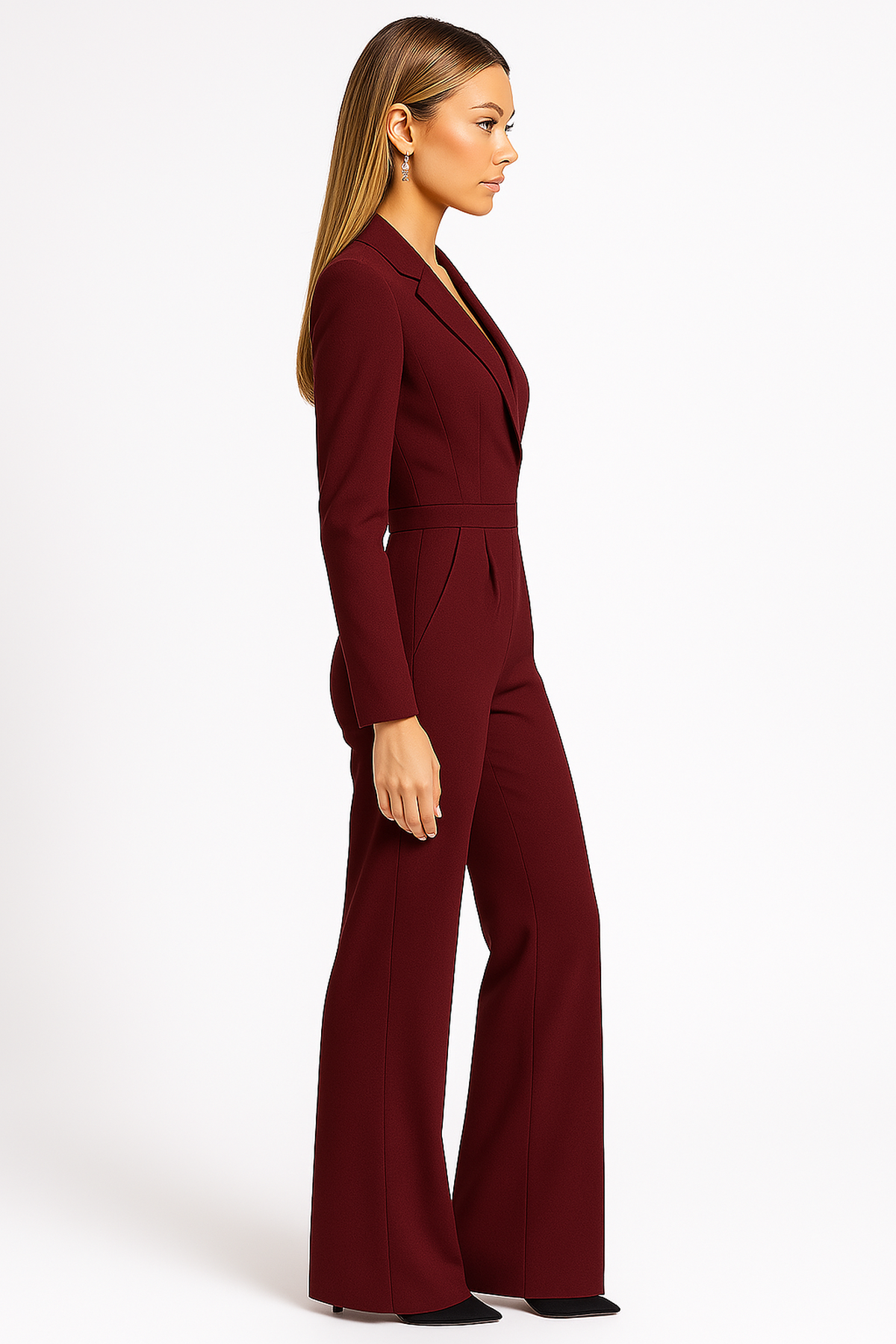 V-hals jumpsuit met wijde pijpen 2