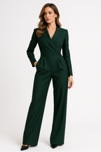 V-hals jumpsuit met wijde pijpen 4