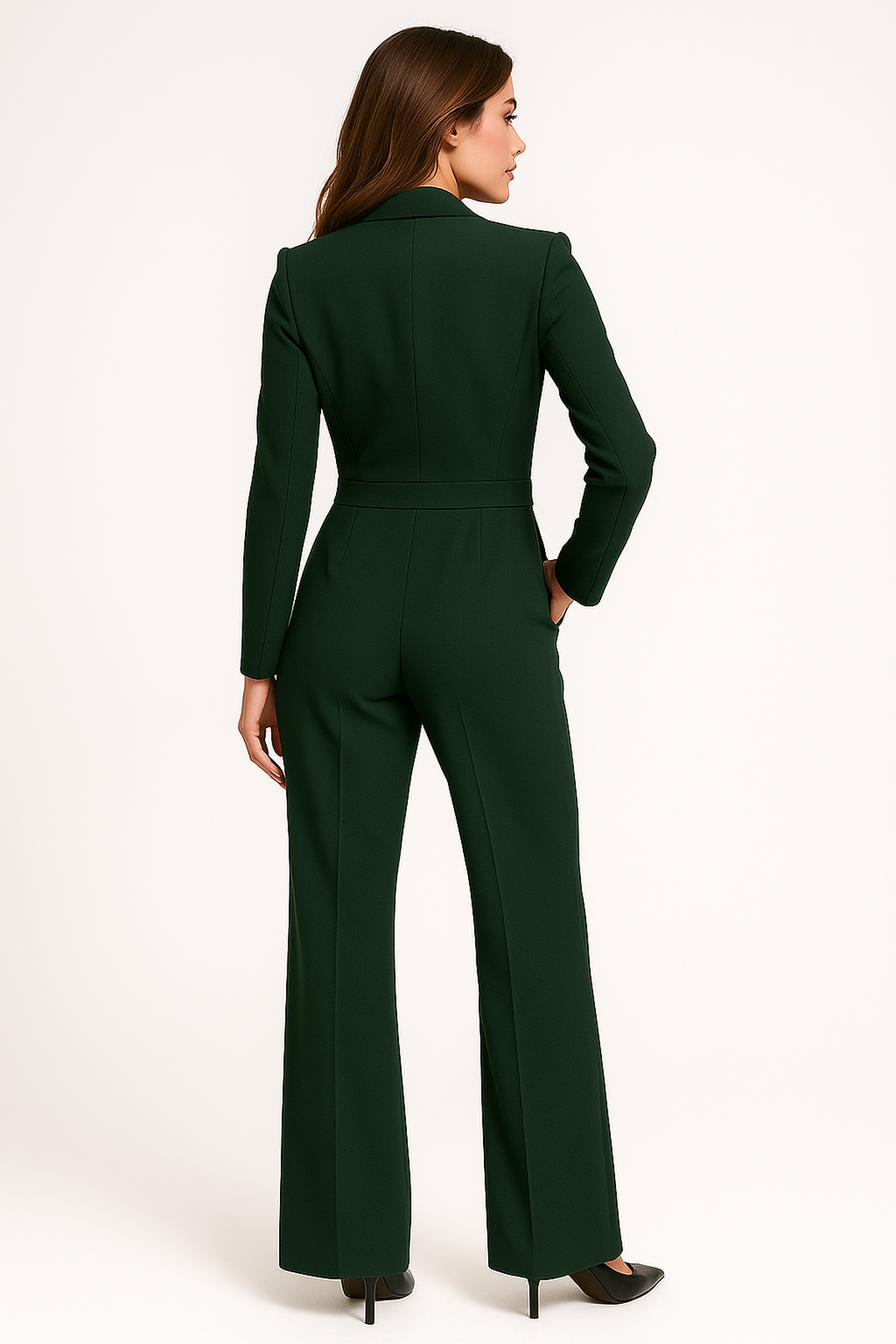 V-hals jumpsuit met wijde pijpen 5
