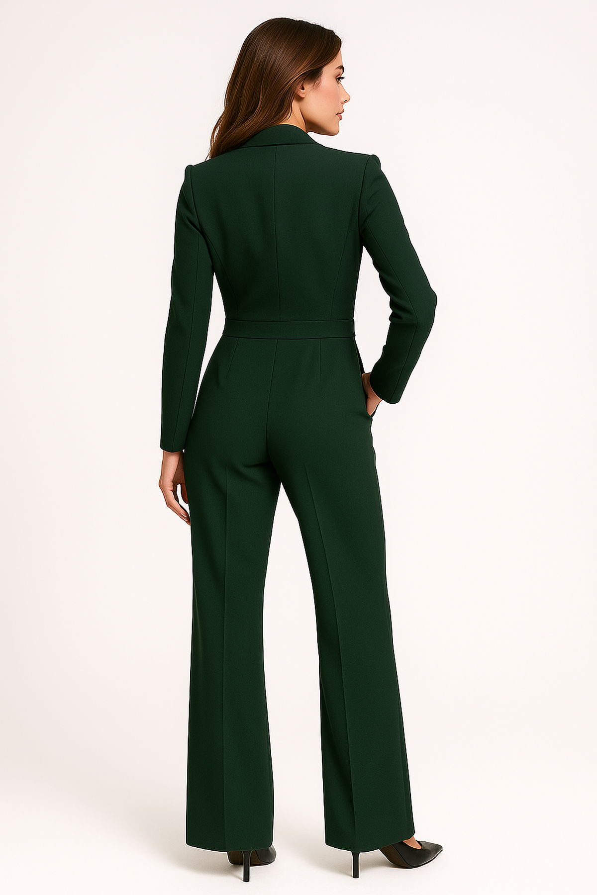 V-hals jumpsuit met wijde pijpen 5