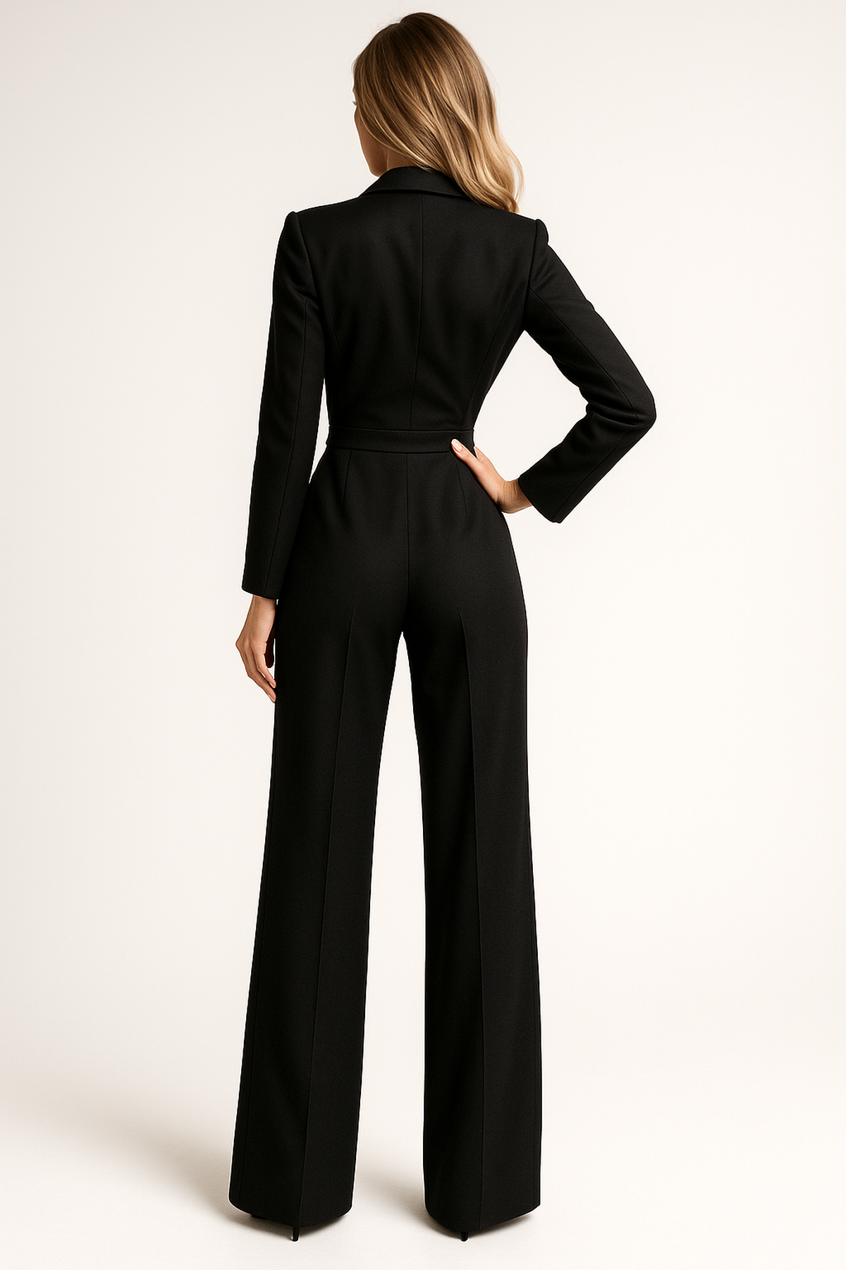 V-hals jumpsuit met wijde pijpen 8