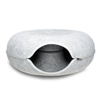 Lichtgrijze Katten Tunnelbed – Interactieve Donutgrot voor Katten en Kleine Huisdieren