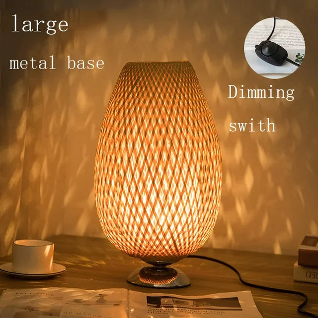 RustiekLicht Vintage Bamboe Tafellamp voor Woonkamer