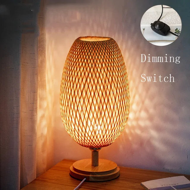RustiekLicht Vintage Bamboe Tafellamp voor Woonkamer