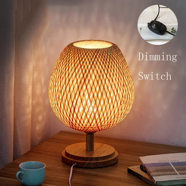 RustiekLicht Vintage Bamboe Tafellamp voor Woonkamer