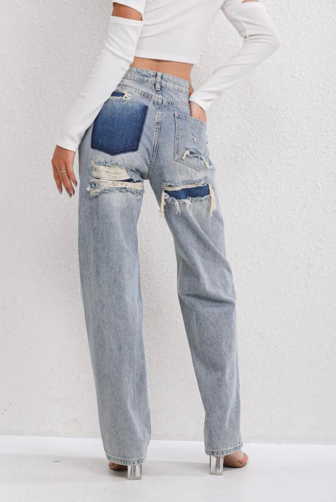 Ouray - Vintage Ripped Jeans met Uniek Patchwork Detail