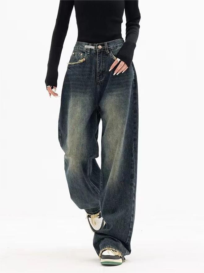 Vintage baggy boyfriend jeans met gewassen effect 0