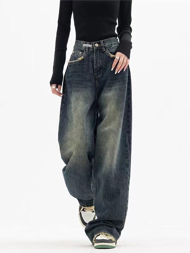 Vintage baggy boyfriend jeans met gewassen effect 1