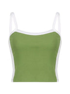 Vintage crop cami-top met contraststreep 3