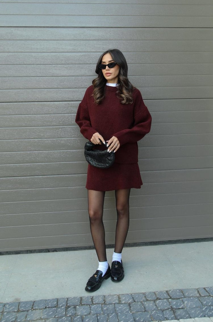 Violet | Gebreide set met Top en Rok 1