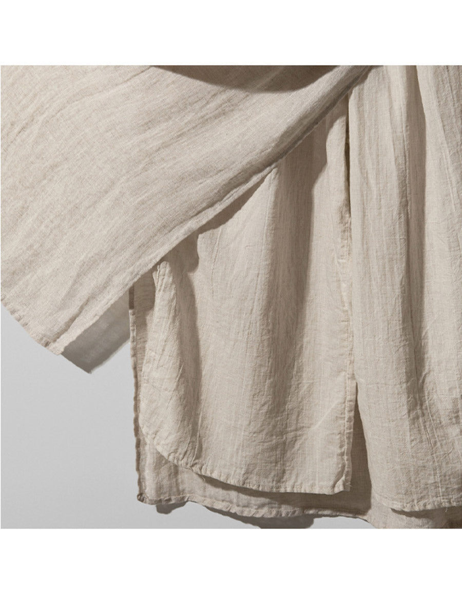 Vrouwen Culottes Linnen Hoge Taille met Zakken 8