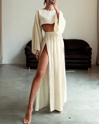 Vrouwen Twee-Piece Set Off-Shoulder Top en Maxi Rok Lichtgewicht 5