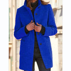 Wolmantel Dames Zacht Wol Met Knoopsluiting Tijdloos Ontwerp - Winterjas Dames