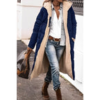 Lange Jas Dames Grijze Teddyvoering Warm Pasvorm Comfort - Winterjas Dames