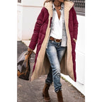 Lange Jas Dames Grijze Teddyvoering Warm Pasvorm Comfort - Winterjas Dames