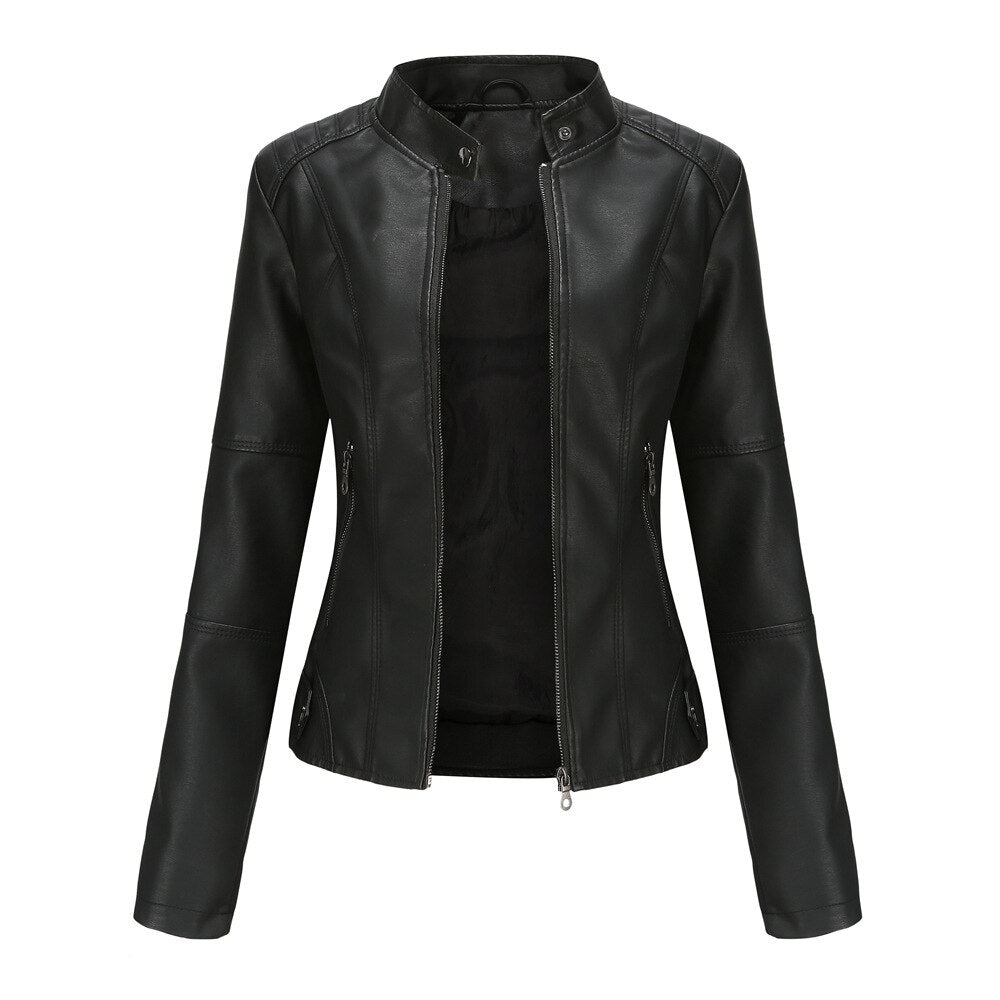 Leren Jas Dames Met Mao Kraag Stijlvol En Luxe Comfort - Winterjas Dames