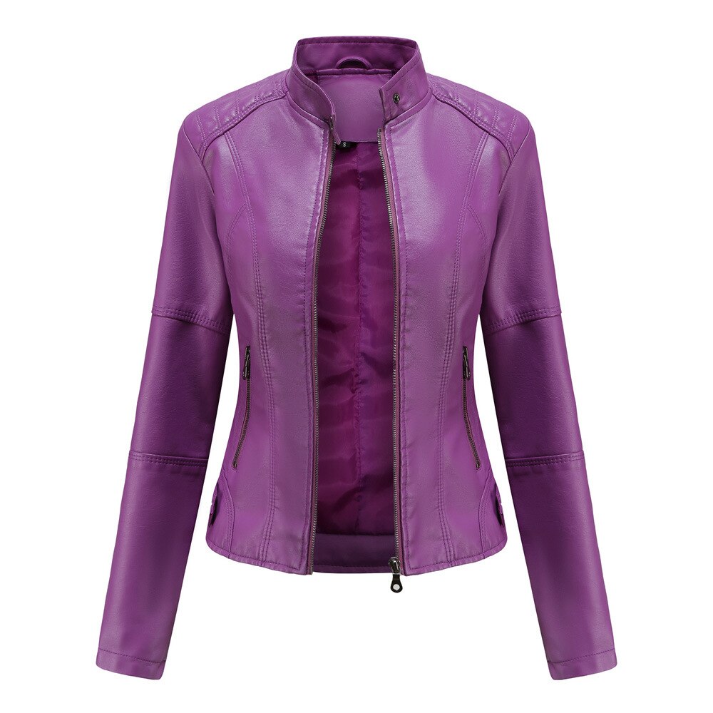 Leren Jas Dames Met Mao Kraag Stijlvol En Luxe Comfort - Winterjas Dames