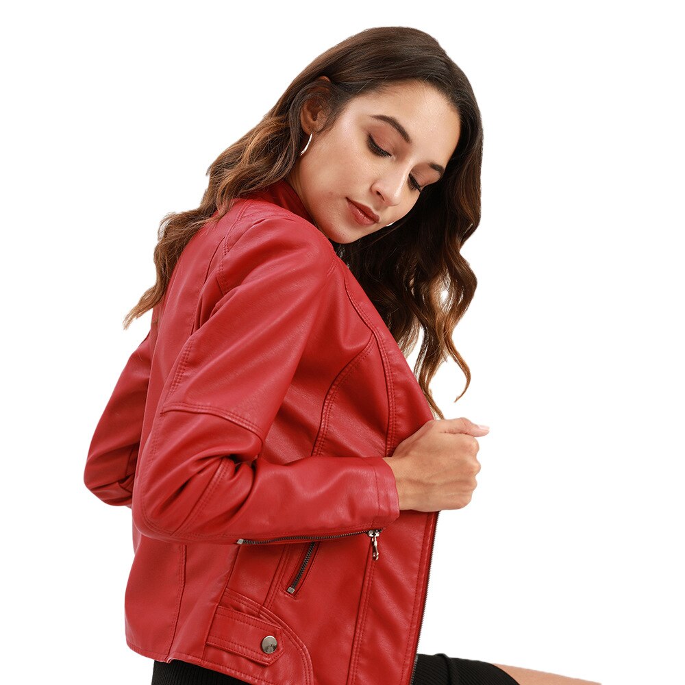 Leren Jas Dames Met Mao Kraag Stijlvol En Luxe Comfort - Winterjas Dames