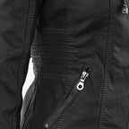Dames Leren Jas Lederlook Zwart Met Capuchon Pasvorm - Winterjas Dames