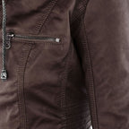 Dames Leren Jas Lederlook Zwart Met Capuchon Pasvorm - Winterjas Dames