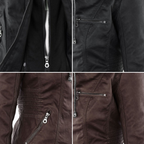 Dames Leren Jas Lederlook Zwart Met Capuchon Pasvorm - Winterjas Dames