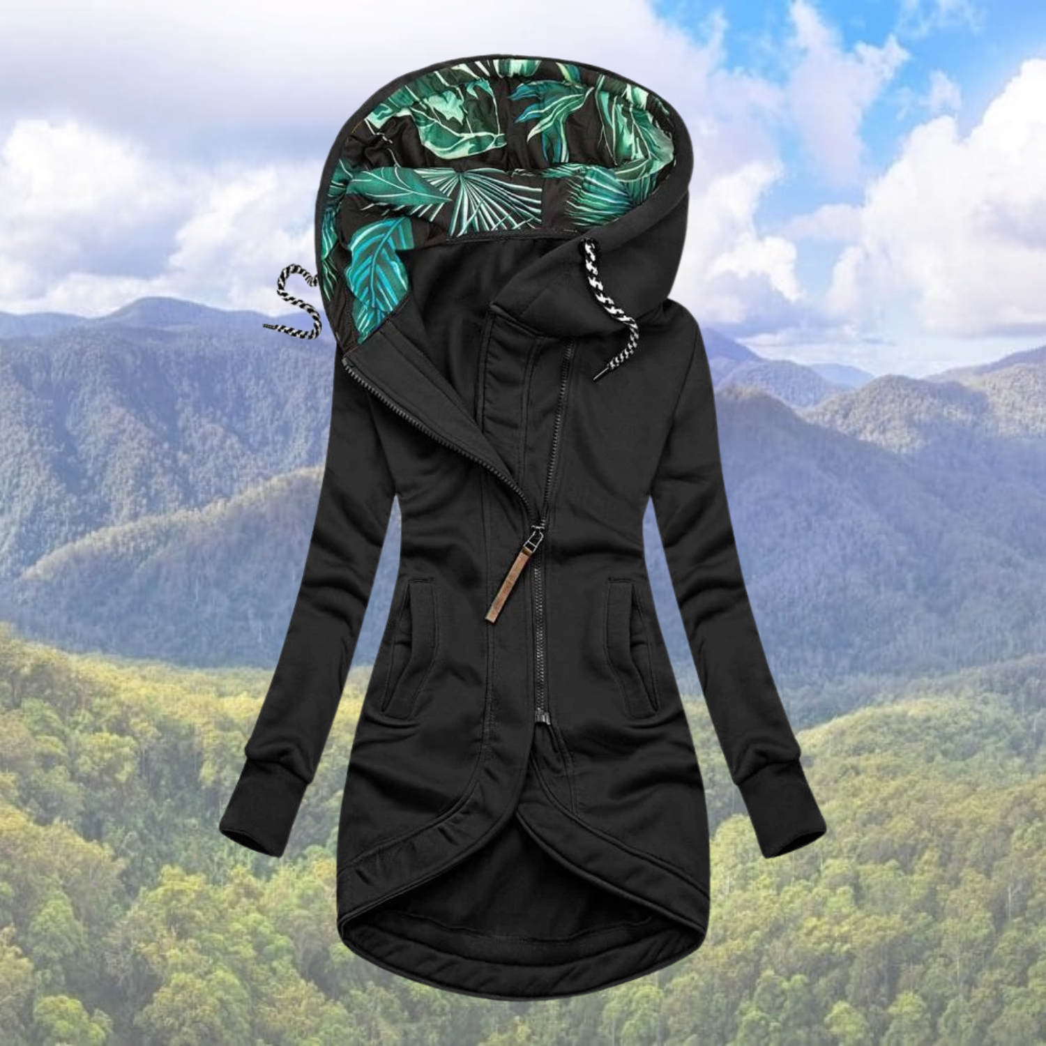 Winterjas Dames Hoodie Warm Comfortabel Zwart Modieus - Winterjas Dames