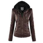 W&W - Dames leren jas met capuchon 9