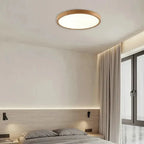 Plafondlamp Walnoot Houten Eigentijds Cirkel Led Verlichting