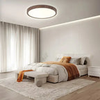 Plafondlamp Walnoot Houten Eigentijds Cirkel Led Verlichting