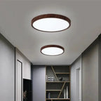 Plafondlamp Walnoot Houten Eigentijds Cirkel Led Verlichting