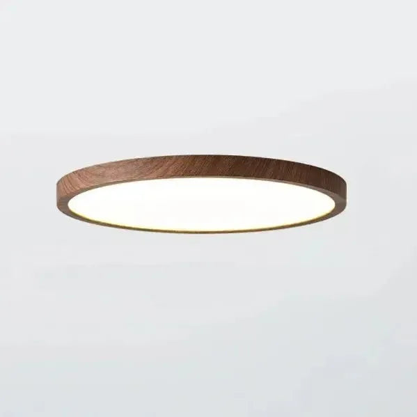 Plafondlamp Walnoot Houten Eigentijds Cirkel Led Verlichting