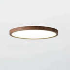 Plafondlamp Walnoot Houten Eigentijds Cirkel Led Verlichting