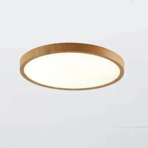 Plafondlamp Walnoot Houten Eigentijds Cirkel Led Verlichting