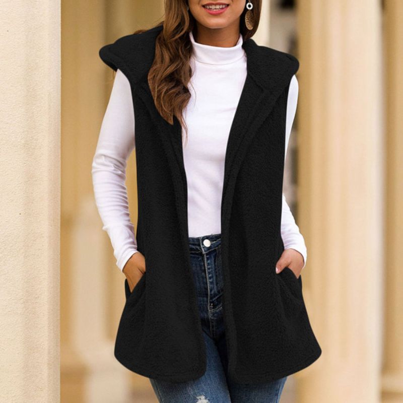 Warme Mouwloze Fleece Jas Dames voor Comfort en Veelzijdigheid 10