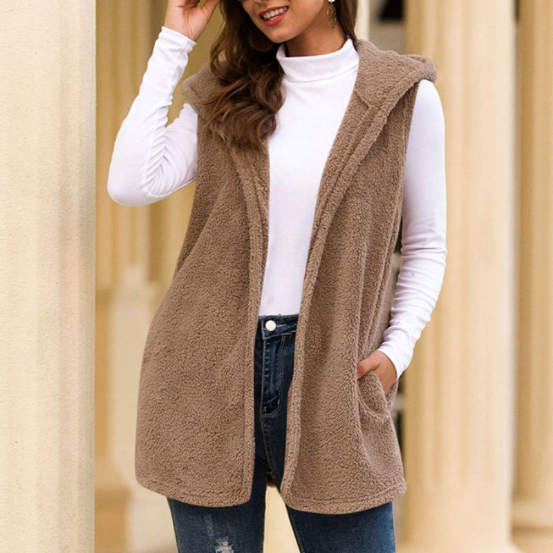 Warme Mouwloze Fleece Jas Dames voor Comfort en Veelzijdigheid 2