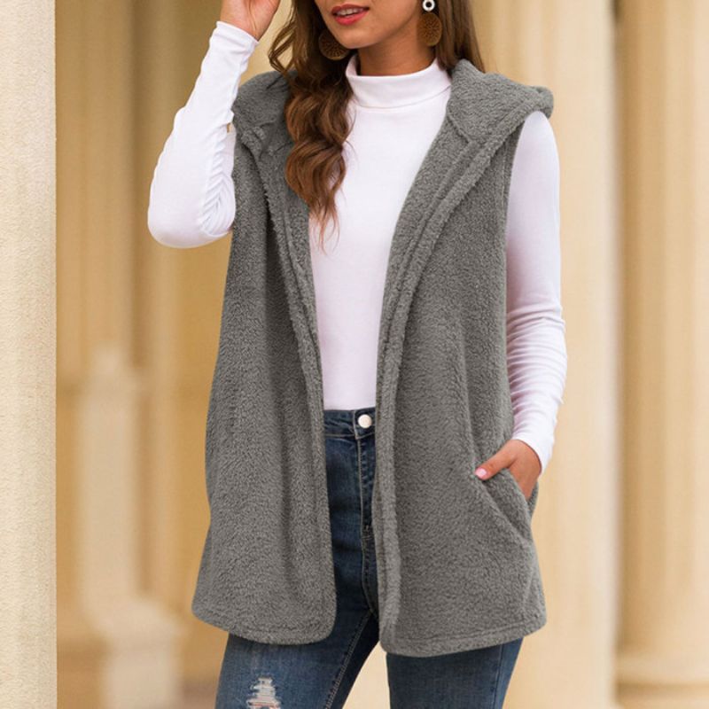 Warme Mouwloze Fleece Jas Dames voor Comfort en Veelzijdigheid 4