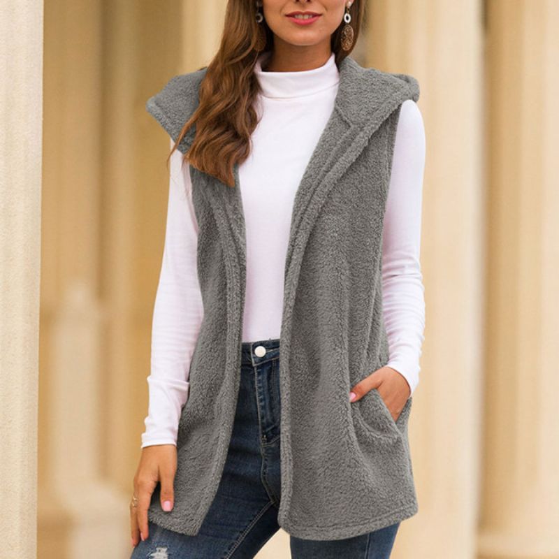 Warme Mouwloze Fleece Jas Dames voor Comfort en Veelzijdigheid 6