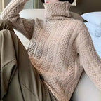 Warme Rollkragenpullover Dames Zacht Handgeweven Garens 2