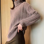 Warme Rollkragenpullover Dames Zacht Handgeweven Garens 4