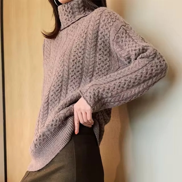 Warme Rollkragenpullover Dames Zacht Handgeweven Garens 4