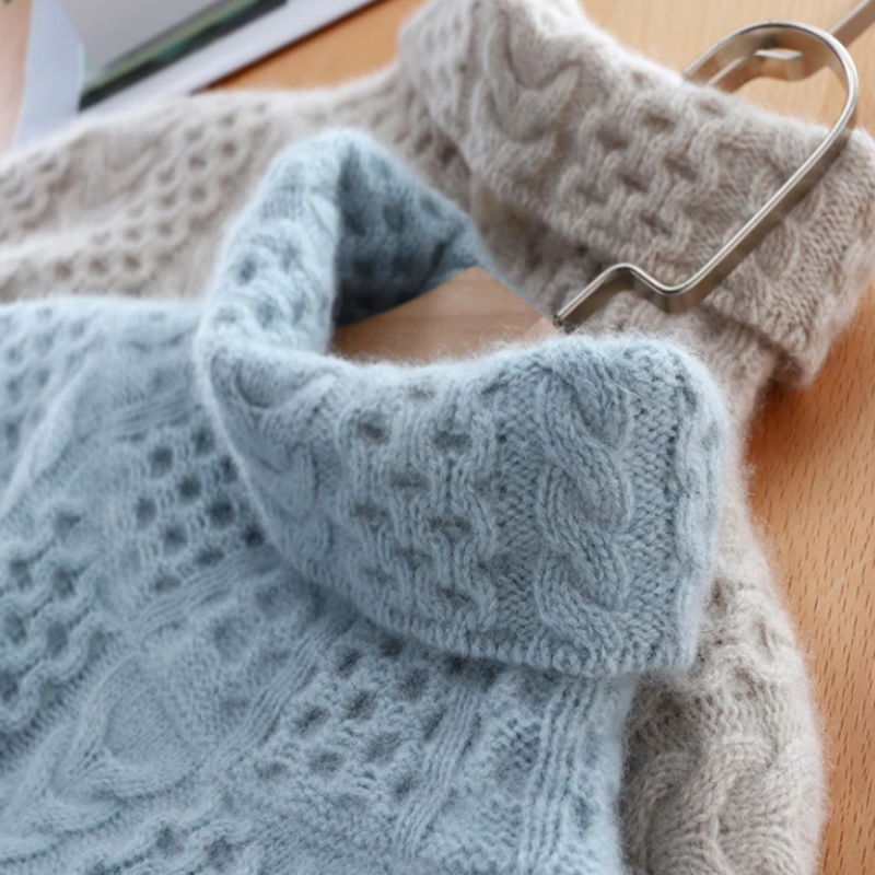 Warme Rollkragenpullover Dames Zacht Handgeweven Garens 5