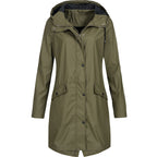 Waterdichte regenjas met capuchon voor dames 0